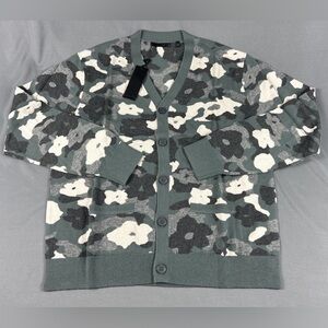 Greyson Sweater Cheyenne Cardigan Camo Floral Large Multicolor Wool